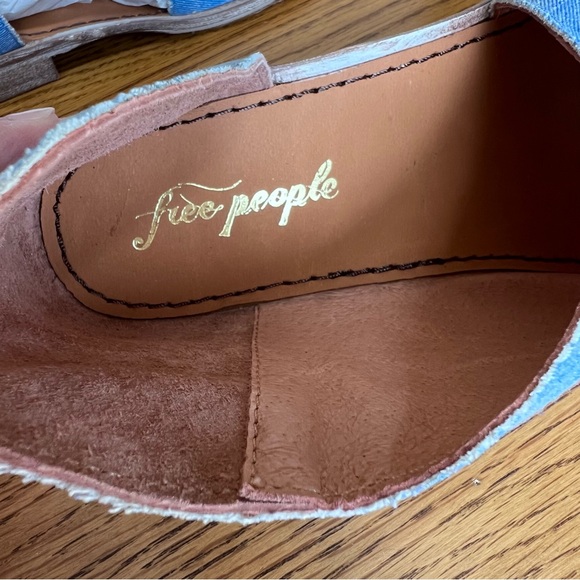 ⭐️ NEW NWT Free People Mont Blanc Asymmetrical Sandal in Denim Size 38/ 7.5 BOX - Picture 7 of 14